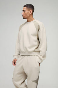 Survêtements pour hommes en polaire auto-chauffante épais à manches longues et col rond de couleur unie pour l'automne/hiver par Marfa International - Product Image 3