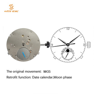 Mouvement de montre NH35 original modifié avec fonction phase de lune, aiguille de date, 24 rubis, calibre automatique pour la fabrication de montres personnalisées - Product Image 1