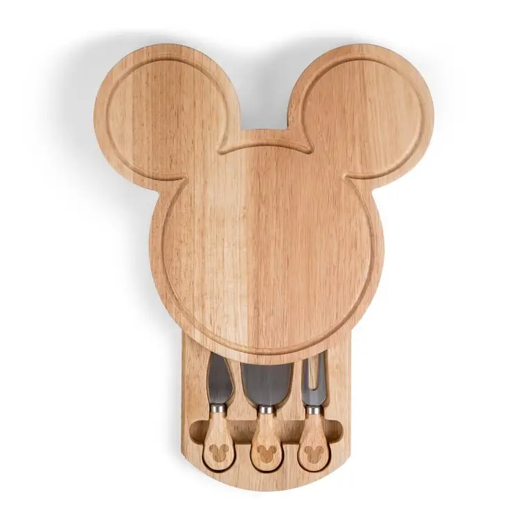 Wholesale Supplier Mickey Mouse Shaped Cheese Board Beautiful 3 Piece Tools Durable Eco Friendly Perfect Gift For Cartoon Lover