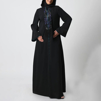 Yeni Tasarım Yüksek Kalite Nefes Alabilen Günlük Giyim İslami Giyim Bayan Abaya Modası Düz Renk Uzun Kollu Kadın Elbisesi Müslüman