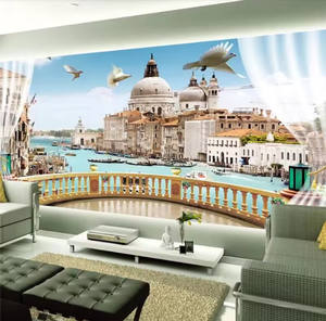 Papel <span class=keywords><strong>De</strong></span> Parede Papel Tapiz Personalizado 3D Estéreo Foto Murales Balcón París Paisaje Torre Eiffel Sofá Fondo Papel <span class=keywords><strong>De</strong></span> Pared - Product Image 3