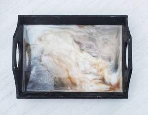 BANDEJA DE RESINA EPOXI DE MADERA CUADRADA MUCHO Diseño decorativo fabuloso para servir comida en restaurantes de cocina Uso doméstico - Product Image 3