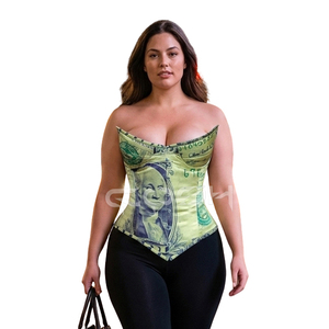 Corsé con Estampado de Dólares de Moda 2026, Corsé Personalizado Sublimado, Faja Reductora, Moldeador de Cuerpo, Tops, Ropa Sexy para Fiestas y Clubes - Product Image 3