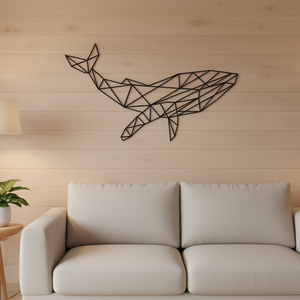 Cuadro Decorativo de Ballena Geométrica en MDF Negro - Product Image 2