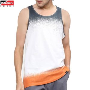 Camiseta sin mangas para hombre INDEX, cuello redondo, color degradado, tejido de punto, secado rápido, estilo deportivo, ropa de gimnasio, chaleco atlético de poliéster - Product Image 1