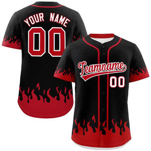 Maillot de baseball sublimé en polyester personnalisé pour hommes, col en V, logo brodé, impression de nom et de nom, maille respirante de grande taille - Product Image 4