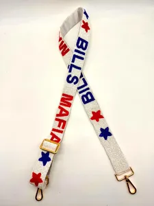 2025 Mardi Gras diseños de tendencia personalizado indio bordado a mano semilla con cuentas bolso transparente correas 2025 cinturones de Metal - Product Image 4