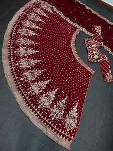 Vêtements de fête indiens pour femmes, lahenga, robes de mariée indiennes à la mode, Lehenga Ghagra et Chaniya - Product Image 6