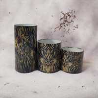 Jars à bougies en verre soufflé à motif tigre personnalisé, faits à la main, résistants à la chaleur, élégants, vides, pour la décoration de Pâques, en métal