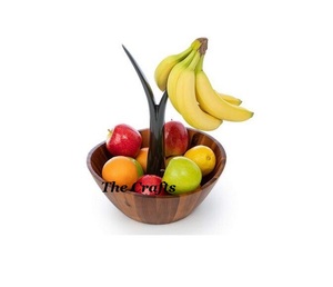 Juego de diferentes diseños de tres cuencos de madera para servir frutas, cuencos para servir ensaladas de forma redonda para venta al por mayor - Product Image 6