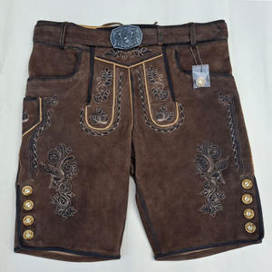 Prendas de cuero bávaro tradicionales estéticas únicas con bordado, pantalones cortos suaves y cómodos para hombres - Product Image 1