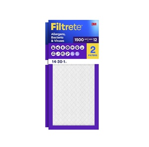 แผ่นกรองอากาศ Filtrete ขนาด 14x30x1 นิ้ว, MERV 12, MPR 1500, 2 แผ่นกรองสำหรับระบบ HVAC - Product Image 1