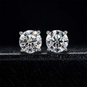 NOVAMART Fine Zarkan Soul Shine <b>Silver</b> <b>Stud</b> <b>Earrings</b> Gold Plating Vintage Trendy Geometric Design Featuring Zircon Pearl Main fo - Product Image 2