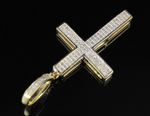 S925 Sterling <b>Silver</b> Gold Plated Moissanite Diamond Iced <b>Cross</b> Pendant for <b>Men</b> New Design Hip Hop Jewelry Religious - Product Image 2