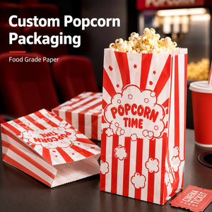 Bolsas de Papel para Palomitas de Maíz con Logotipo Personalizado, Aptas para Microondas, Venta al por Mayor, para Comida Rápida para Llevar - Product Image 4