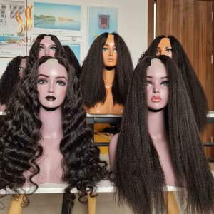 [Vente en gros, perruque en V, cheveux humains] 100%, perruques de cheveux péruviens crus pour femmes noires, meilleur prix - Product Image 1