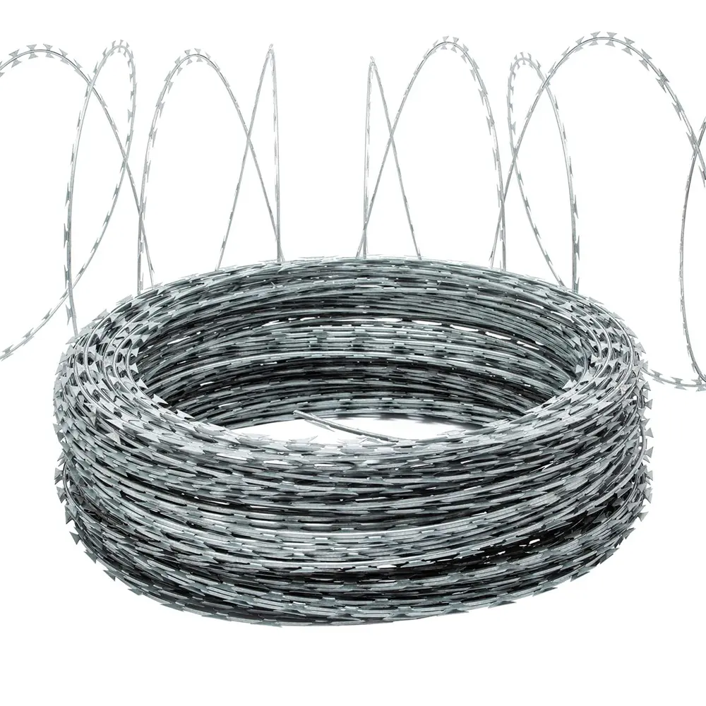 Cheap high quality barbed wire wire mesh double strand cross shaped galvanized razor wire mesh