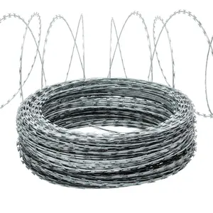 Cheap high quality barbed wire wire mesh double strand cross shaped galvanized razor wire mesh