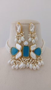 Conjunto de collar de perla de medianoche de diseño único, Perla luminosa con cadena de bambú, producto a granel personalizable - Product Image 3