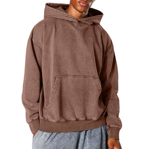Sweats à capuche surdimensionnés graphiques avec logo personnalisé avec lavage à l'acide Sweats à capuche d'hiver unisexes anti-rétrécissement de haute qualité pour hommes - Product Image 4