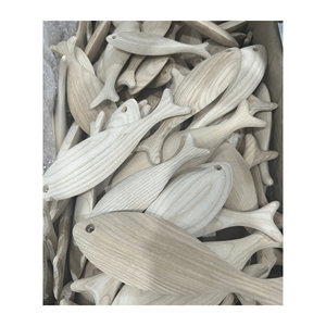 Fabrication vietnamienne de poisson en bois de haute qualité bricolage artisanat, décoration murale de peinture de poisson en bois non fini avec un prix compétitif - Product Image 1