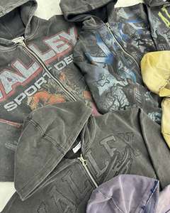 Sweat à capuche français personnalisé 460 g/m² en coton polaire lavé à l'acide imprimé DTG surdimensionné Boxy recadrée à capuche pour hommes - Product Image 5