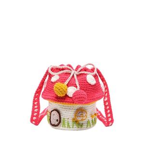 Petit sac bandoulière en crochet motif champignon, fait main en fil tricoté, en polyester, pour rouge à lèvres, clés et monnaie, accessoires - Product Image 6