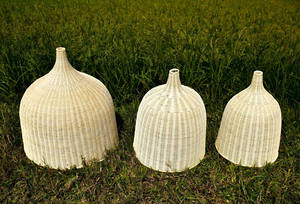 Handmade Boho Pendant <b>Light</b> From Vietnam Rattan and <b>Bamboo</b> Midcentury Craftsman Design for Home Decor - Product Image 4