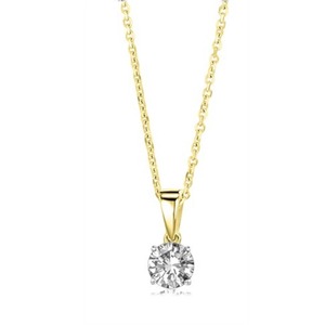 Colgante de diamante de talla redonda tradicional Heritage de 0.30 quilates, diamante cultivado en laboratorio en platino, para compromiso nupcial - Product Image 2