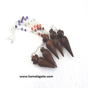 "Vente en gros de pendule en palissandre naturel chaîne de chakra pendules de radiesthésie de guérison Reiki dans des boîtes artisanales en bois et panneaux muraux" - Product Image 4