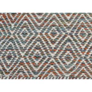 พรมขนสัตว์และใยวิสโคสสีน้ำเงินแบบทอเรียบ ลายเรขาคณิต รุ่น ADWV-13047 สำหรับใช้ในบ้าน - Product Image 3