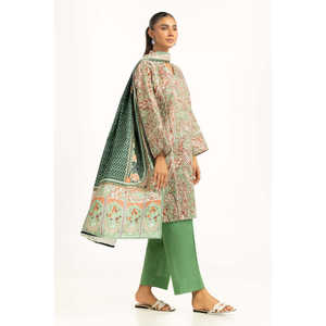 Traje Estampado Khaddar de 3 Piezas Estilo Casual IUSTKSD-1370 - Product Image 6