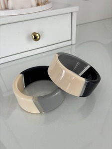 Meilleure vente Bracelets en résine multi-facettes vintage Bracelets en acrylique minces simples pour femmes Bijoux de mode colorés - Product Image 4