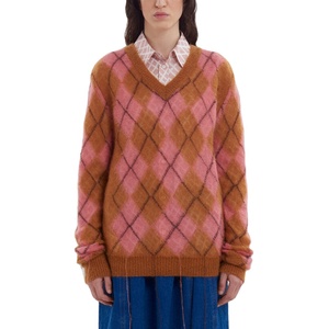 Pull Argyle pour femmes de haute qualité Logo personnalisé Poids léger doux et respirant pour l'automne et l'hiver Tenue décontractée - Product Image 1