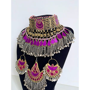 Ensembles uniques faits à la main en acier inoxydable multicolore fabrication professionnelle femmes collier boucles d'oreilles ensembles plaqué rhodium à la mode - Product Image 5