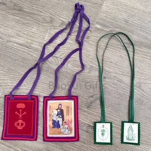 El Escapulario Morado Original de Marie-Julie Jahenny Hecho de Lana con Imagen a Todo Color Escapulario de Bendición y Protección - Product Image 5