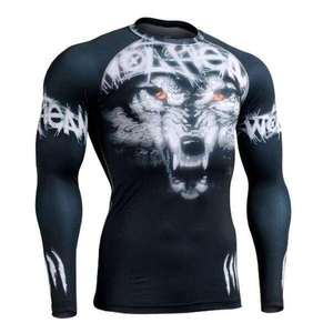 GAF Ensemble de protections anti UV d'été à manches longues pour l'extérieur, MMA Compression Jiu Jitsu Rash Guard pour hommes - Product Image 4