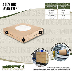 Boîte à tarte écologique de luxe jetable carrée en carton personnalisable avec fenêtre Made in Italy - Product Image 4