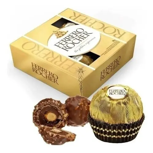Novo estoque de chocolate Ferrero Rocher (3 peças por pacote)
