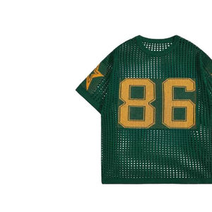 Maillot de football en polyester respirant à manches courtes pour homme, personnalisable OEM/ODM avec logo, idéal pour l'été et le printemps, style streetwear, vente en gros - Product Image 3