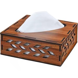 Distributeur de mouchoirs en bois de haute qualité, porte-serviettes en papier décoratif pour salle de bain et cuisine - Product Image 4