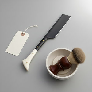 Navaja de Afeitar Recta de Acero Inoxidable de Grado Industrial, Negra, con Mango de Madera, Hoja de Punta de Clip, Soporte ODM OEM - Product Image 1