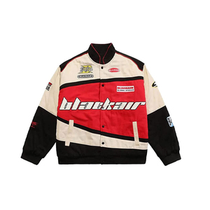 Veste de baseball varsity pour homme de haute qualité, personnalisable ODM OEM, avec broderie de logo personnalisé, col montant, style bomber NASCAR. - Product Image 2