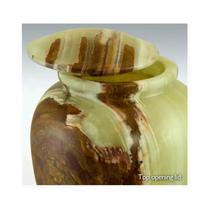 โกศเผาหินอ่อนสีเขียวประดับตกแต่งทำจากหินโมราสีเขียวธรรมชาติงานตามสั่ง - Product Image 4