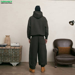 Ensemble de survêtement tendance pour homme, taille plus, personnalisé, 100% coton molletonné 220g, coupe classique, respirant, séchage rapide, écologique - Product Image 2