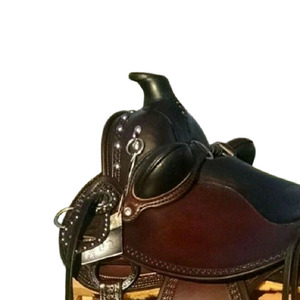 Selle western en cuir de buffle véritable de qualité supérieure avec fibre et arbre en bois pour les courses de barils et l'équitation - Product Image 2