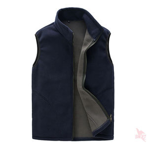 Logo broderie polaire corps plus chaud Gilet hommes tir gilet respirant polaire sans manches plus chaud vestes poches à glissière - Product Image 2