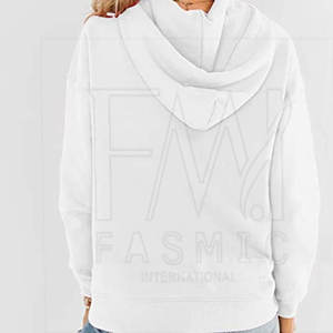 Sweats à capuche décontractés de couleur unie de bonne qualité avec taille personnalisée Sweats à capuche en molleton épais de grande taille pour femmes - Product Image 2