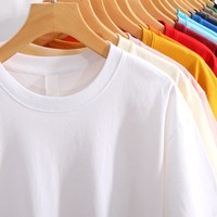 T-shirt Homme Col Rond Manches Courtes Coupe Ample Grande Taille Couleur Unie Anti-Boulochage 100% Coton 200g – Vente Directe Usine OEM