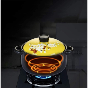 Casserole ronde en acier inoxydable au design fait à la main avec couvercle plaqué couleur noire parfaite pour les ustensiles de cuisine à domicile, les hôtels et les hôtels. - Product Image 2